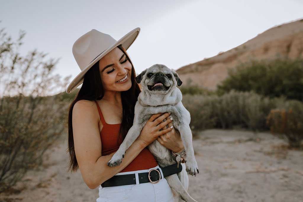Zoe Festa-Woods with her pug